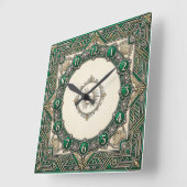 Art Deco Groen Vierkante Klok (Hoek)