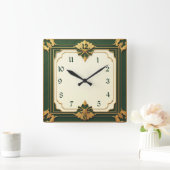 Art Deco Groen Vierkante Klok (Huis)