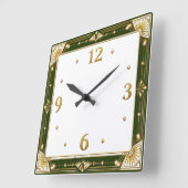 Art Deco Groen Vierkante Klok (Hoek)