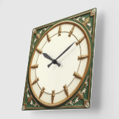 Art Deco Groen Vierkante Klok (Hoek)