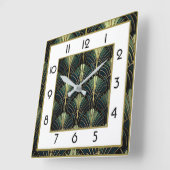 Art Deco Groen Vierkante Klok (Hoek)