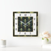 Art Deco Groen Vierkante Klok (Huis)