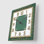 Art Deco Groen Vierkante Klok (Hoek)