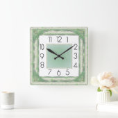 Art Deco Groen Vierkante Klok (Huis)