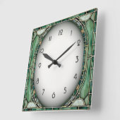 Art Deco Groen Vierkante Klok (Hoek)