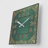 Art Deco Groen Vierkante Klok (Hoek)