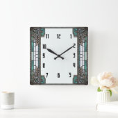Art Deco Groen Vierkante Klok (Huis)