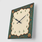 Art Deco Groen Vierkante Klok (Hoek)