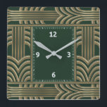 Art Deco-groen Vierkante Klok<br><div class="desc">Geweldig klokontwerp. Je zult het leuk vinden als anderen. U kunt dit ontwerp vrij gebruiken voor andere producten die u wilt of om jouw tekst aan te passen en toe te voegen. Volg me voor meer. Met vriendelijke groet. Een leuke dag.</div>