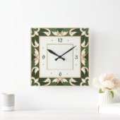 Art Deco Groen Vierkante Klok (Huis)