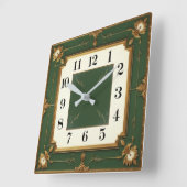 Art Deco Groen Vierkante Klok (Hoek)
