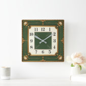 Art Deco Groen Vierkante Klok (Huis)