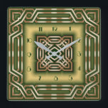 Art Deco-groen Vierkante Klok<br><div class="desc">Geweldig klokontwerp. Je zult het leuk vinden als anderen. U kunt dit ontwerp vrij gebruiken voor andere producten die u wilt of om jouw tekst aan te passen en toe te voegen. Volg me voor meer. Met vriendelijke groet. Een leuke dag.</div>