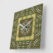Art Deco-groen Vierkante Klok (Hoek)
