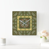 Art Deco-groen Vierkante Klok (Huis)