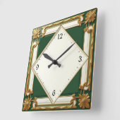 Art Deco Groen Vierkante Klok (Hoek)