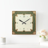 Art Deco Groen Vierkante Klok (Huis)