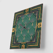 Art Deco Groen Vierkante Klok (Hoek)