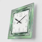 Art Deco-groen Vierkante Klok (Hoek)