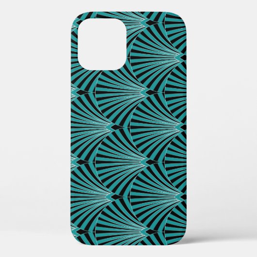 Art Deco: groen waaierpatroon. Case-Mate iPhone Case (Achterkant)