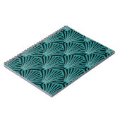 Art Deco: groen waaierpatroon. Notitieboek (Linkerzijde)