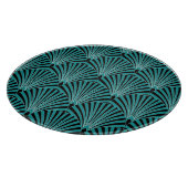Art Deco: groen waaierpatroon. Snijplank (Hoek)