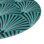 Art Deco: groen waaierpatroon. Snijplank (Hoek)