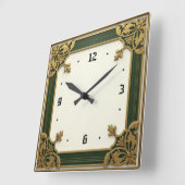 Art Deco Groene Elegantie Vierkante Klok (Hoek)