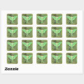 Art Deco Groene Luna Moth  Vierkante Sticker (Vel)
