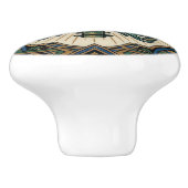 Art Deco Groene Ribbenkast Skelet Anatomisch Keramische Knop (Zijkant)