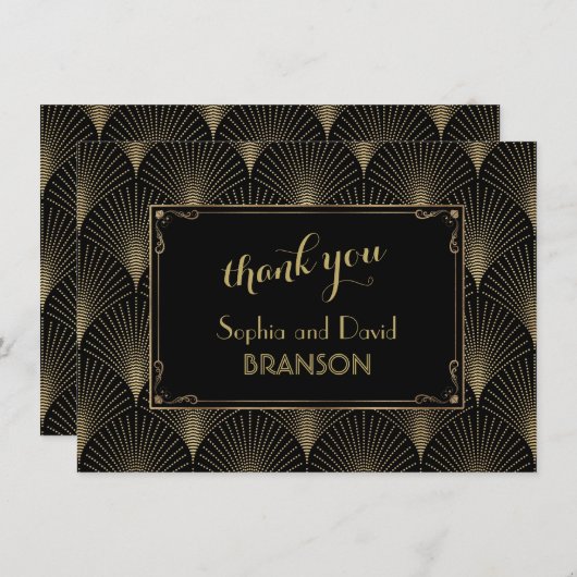 Art Deco Grote Gatsby bruiloft BEDANKT (Voorkant / Achterkant)