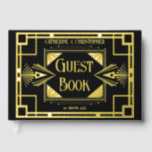 Art deco grote gatsby brullende 20's echte folie gastenboek (Voorkant)