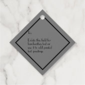 Art Deco Grote Gatsby Dank U Zwart Goud Flapper Bedankjes Labels (Achterkant)