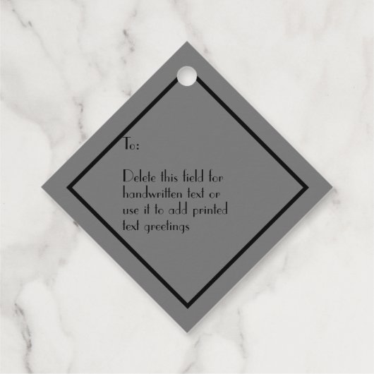 Art Deco Grote Gatsby Dank U Zwart Goud Flapper Bedankjes Labels (Achterkant)