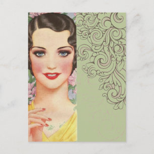 Art deco grote gatsby Parijse fashionista Briefkaart