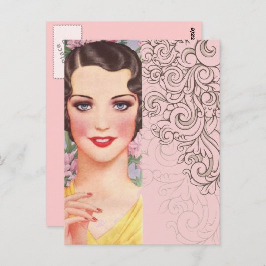 Art deco grote gatsby Parijse fashionista Briefkaart (Voorkant / Achterkant)