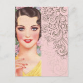 Art deco grote gatsby Parijse fashionista Briefkaart (Voorkant)