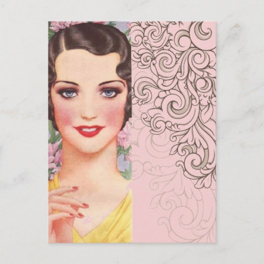 Art deco grote gatsby Parijse fashionista Briefkaart (Voorkant)