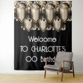 Art deco grote gatsby stijl achtergrond muur hange wandkleed (In situ)