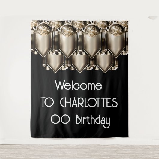 Art deco grote gatsby stijl achtergrond muur hange wandkleed (Voorkant)