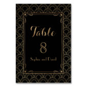 Art Deco Grote Gatsby Trouwtafel NUMMER Kaart (Voorkant)