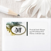 Art Deco Grunge Monogram Adreslabels Etiket (Insitu)