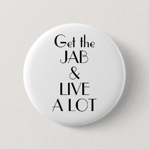 Art Deco Haal Jab Live als Button voor veel vaccin