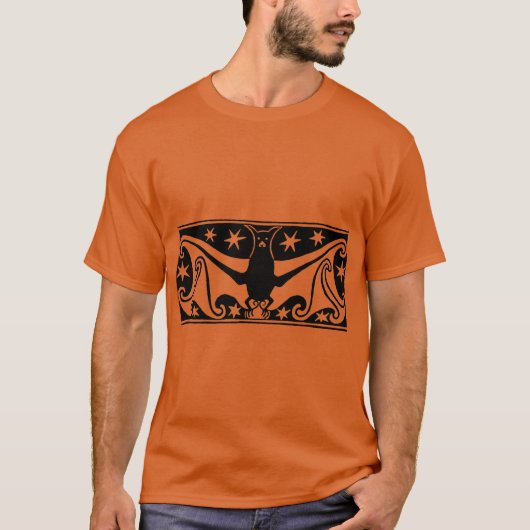 Art Deco Halloween Bat T-shirt (Voorkant)