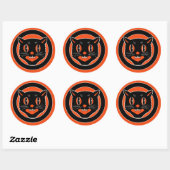 Art Deco Halloween Cat Sticker (Vel)