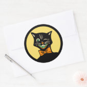Art Deco Halloween Cat Sticker (Envelop)