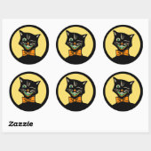 Art Deco Halloween Cat Sticker (Vel)