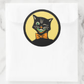 Art Deco Halloween Cat Sticker (Tas)
