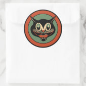  Art Deco Halloween Cat Sticker (Tas)