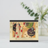 Art Deco -  halloween faces Briefkaart (Staand voorkant)